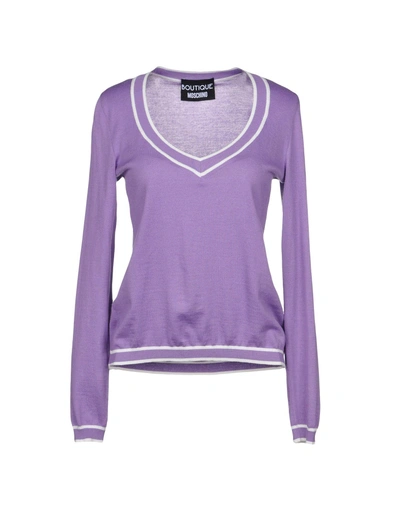 Shop Boutique Moschino Sweaters In Lilac