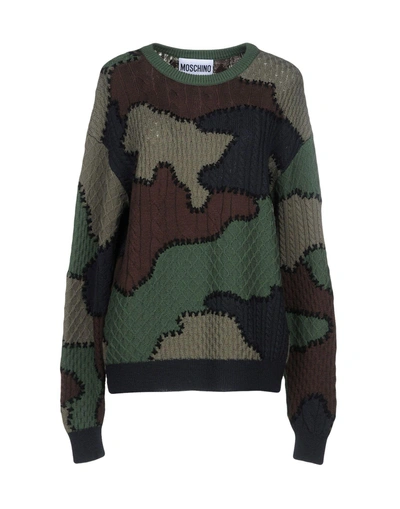 Shop Moschino Sweater In Military Green