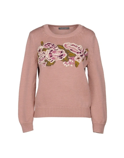 Shop Alberta Ferretti Sweaters In Pastel Pink