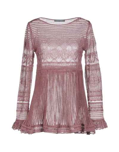 Shop Alberta Ferretti Sweaters In Pastel Pink