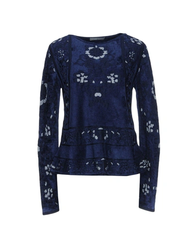 Shop Alberta Ferretti Sweaters In Blue