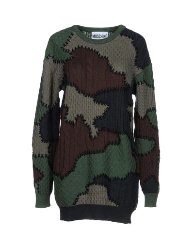 Shop Moschino Sweaters In Military Green