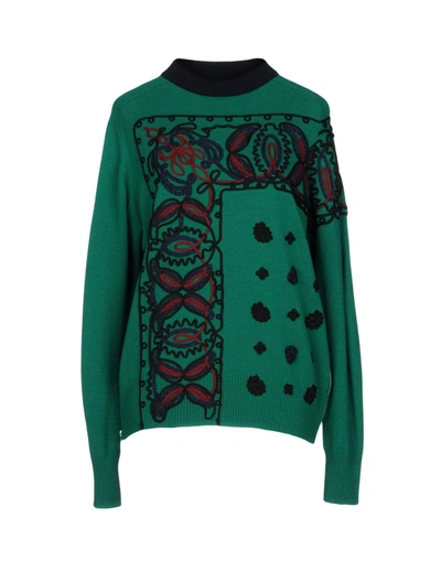 Shop Sacai Sweater In Emerald Green