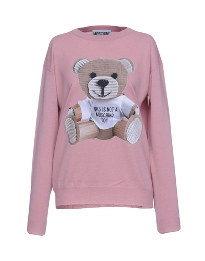 Shop Moschino Sweater In Pastel Pink