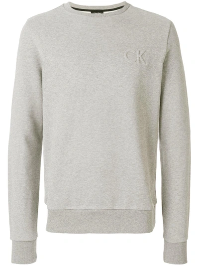 Shop Calvin Klein Jeans Est.1978 Embossed Logo Sweatshirt In Grey