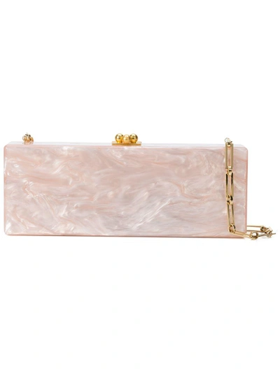 Shop Edie Parker Flavia Pearl Effect Clutch Bag - Pink