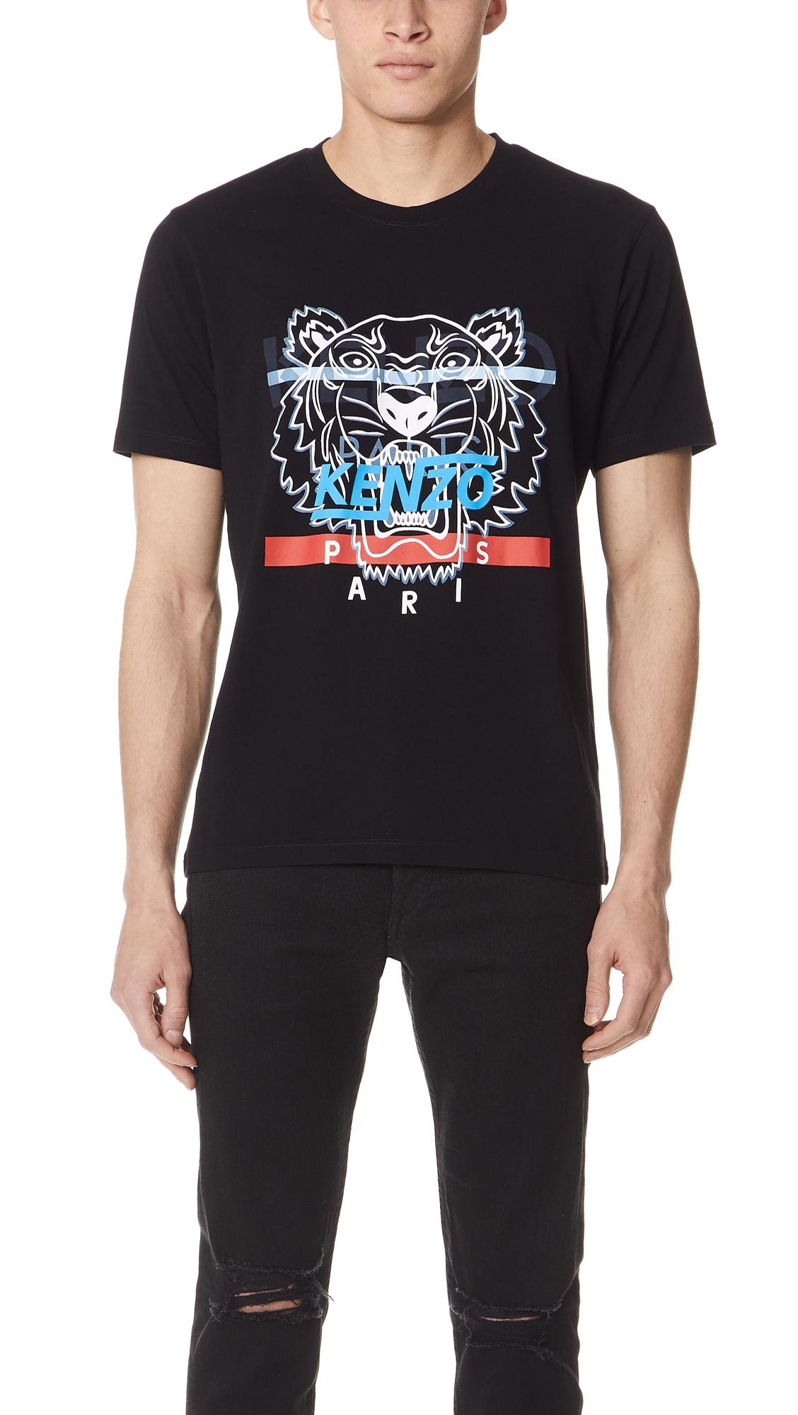 Kenzo Hyper Tiger Tee Shirt In Black 