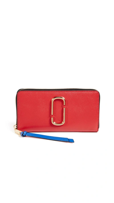 Shop Marc Jacobs Snapshot Standard Continental Wallet In Poppy Red Multi