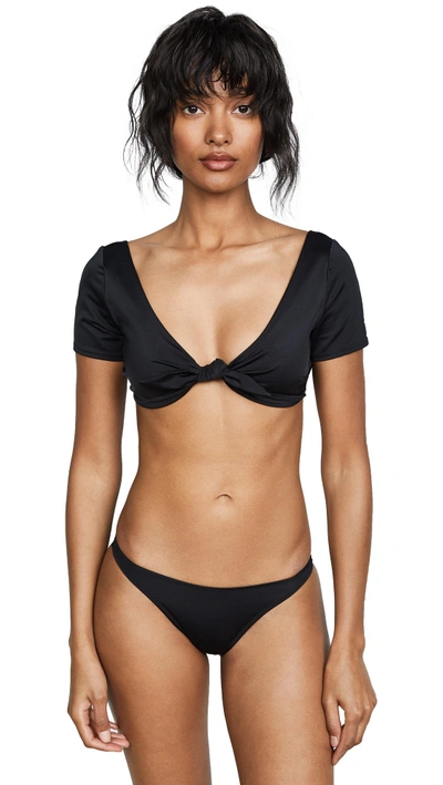 Shop Solid & Striped Vanessa Bikini Top In Black
