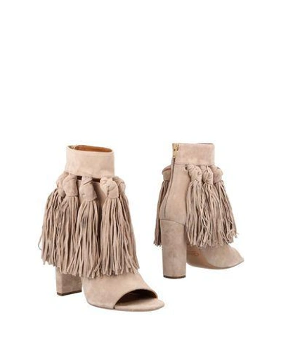 Shop Chloé Ankle Boots In Beige