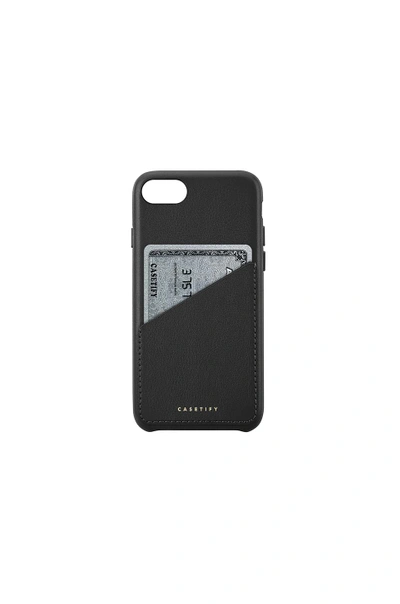 Shop Casetify Leather Card Iphone 6/7/8 Case In Black.