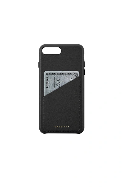Shop Casetify Leather Card Iphone 6/7/8 Plus Case In Black