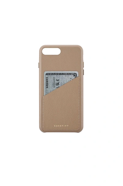 Shop Casetify Leather Card Iphone 6/7/8 Plus Case In Brown