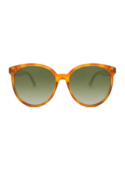 Shop Diff Eyewear Cosmo In Brown. In Honey Tortoise & Green