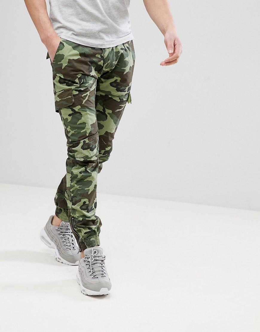 green cuffed cargo pants