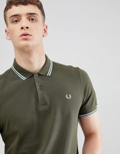Fred Perry Twin Tipped Polo Shirt In Dark Green - Green | ModeSens