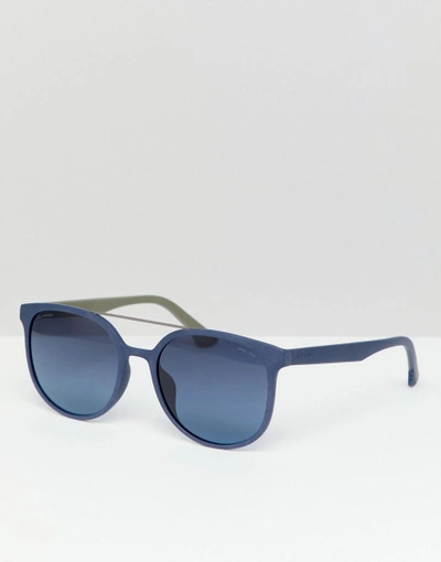 Shop Police Square Sunglasses In Blue - Blue