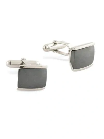 Shop David Donahue Sterling Silver Hematite Cufflinks