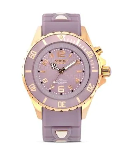 Shop Kyboe! Rose Goldtone Stainless Steel & Silicone Strap Watch In Lavender