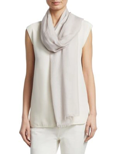 Shop Loro Piana Silk & Cashmere Stole In Mother Of Pearl Taupe