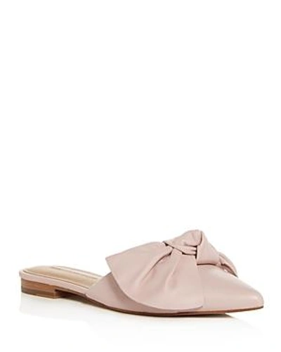 Shop Rebecca Minkoff Women's Alexis Leather Bow Pointed Toe Mules In Millennial Pink