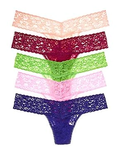 Shop Hanky Panky Signature Low-rise Thongs, Set Of 5 In Brights