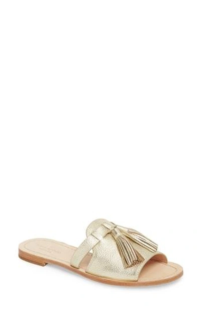 Shop Kate Spade Coby Tassel Slide Sandal In Gold