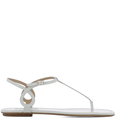 Shop Aquazzura White Leather Sandals