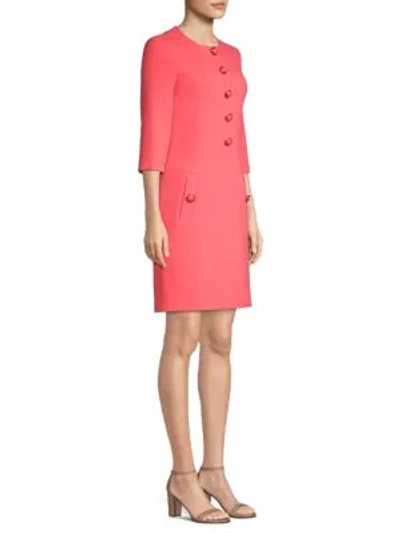 Shop Michael Kors Button-front Sheath Dress In Rosette