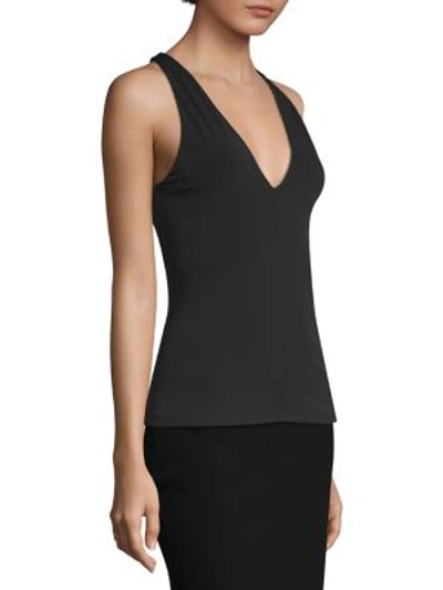 Shop Dkny V-neck Tank Top In Black