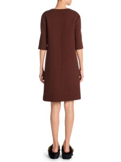 Shop Marni Colorblock Shift Dress In Black-brown