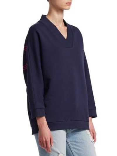 Shop Kenzo Sport Cotton Sweatshirt In Navy