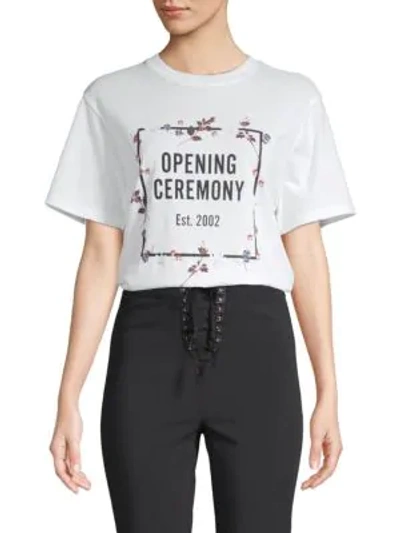Shop Opening Ceremony Floral Logo Tee In White