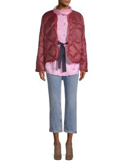 Shop Tommy Hilfiger Multicolor Double Down Puffer Coat In Azalea Pink
