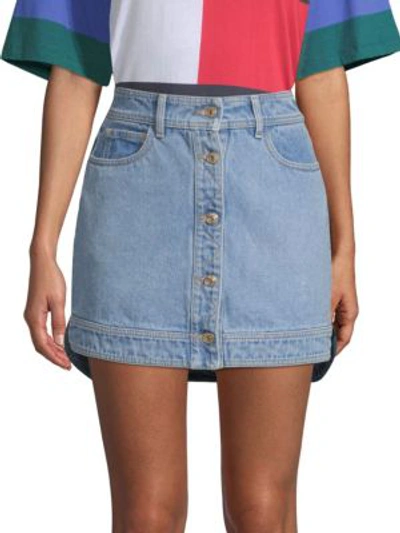 Shop Tommy Hilfiger Denim Hybrid Mini Skirt In Bayberry