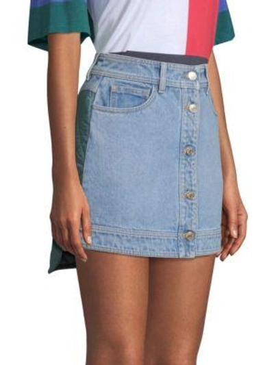 Shop Tommy Hilfiger Denim Hybrid Mini Skirt In Bayberry