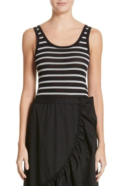 Shop Fuzzi Stripe Tank Top In Nero