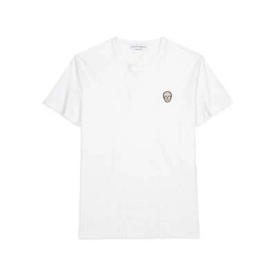 Shop Alexander Mcqueen White Appliquéd Cotton T-shirt
