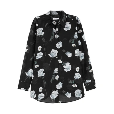 Shop Equipment Daddy Floral-print Cotton Blend Shirt In Black