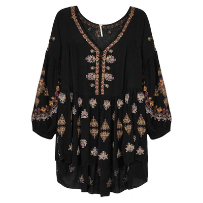 Shop Free People Arianna Black Embroidered Tunic