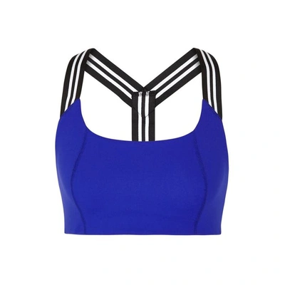 Shop Free People Movement Zephyr Cobalt Stretch-jersey Bra Top In Blue