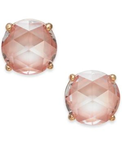 Shop Kate Spade New York 14k Gold-plated Crystal Stud Earrings In Blush