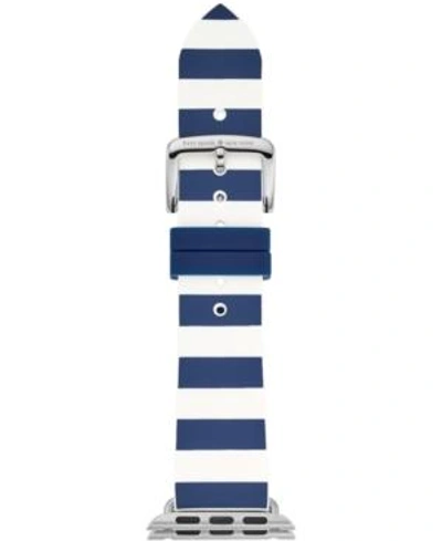 Shop Kate Spade New York Women's Navy & White Striped Silicone Apple Watch Strap