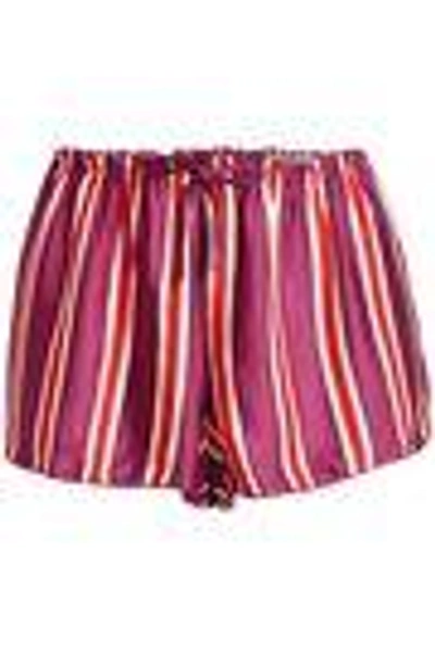 Shop Love Stories Woman Striped Satin Pajama Shorts Grape