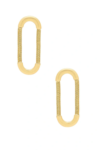 Shop Luv Aj The Snake Chain Loop Studs In Metallic Gold