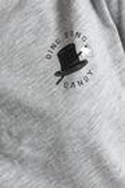 Shop Zoe Karssen Woman Printed Mélange Cotton-blend Jersey T-shirt Light Gray