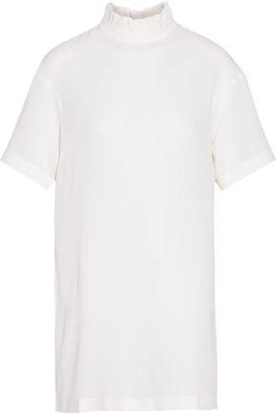 Shop Mother Of Pearl Woman Arlene Ruffle-trimmed Wool-gauze Top Off-white
