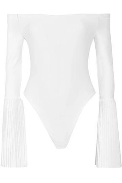 Shop Alix Woman Bennet Off-the-shoulder Stretch-jersey Bodysuit White