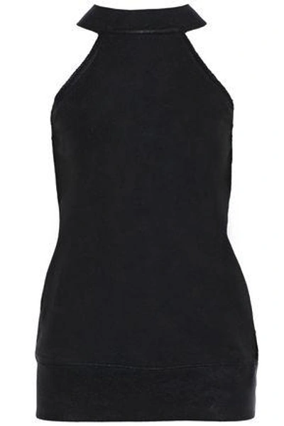 Shop Rta Woman Coated Cotton-terry Top Black