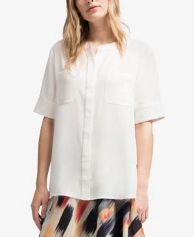 Shop Dkny High-low Shirt, Created For Macy's In Ivory